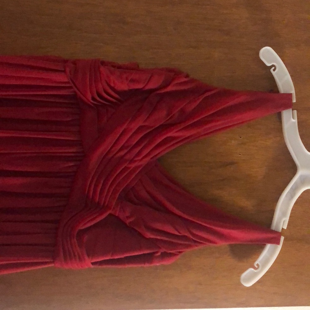 David’s bridal apple red bridesmaid dress